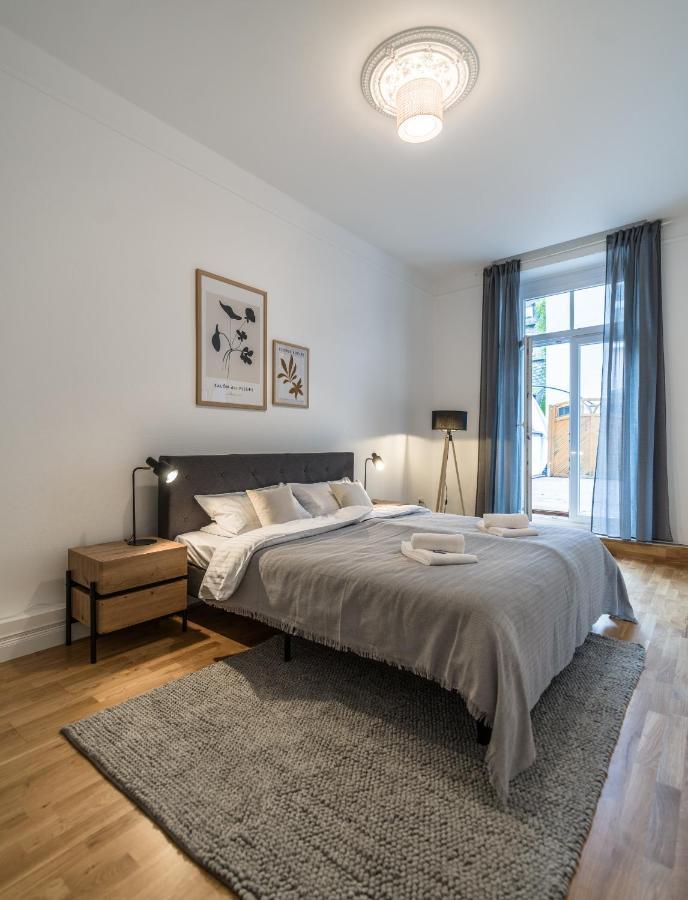 Hochwertige Altbauwohnung Im Modernen Stil In Wiesbaden - Kueche - Terrasse - Wlan - Zentral Dış mekan fotoğraf